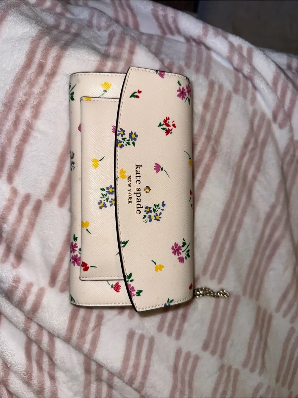 kate spade Cream Floral Chain Wallet